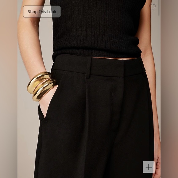 J. Crew Petite Essential Relaxed Drapey Crepe Trouser in Black - Picture 3 of 7